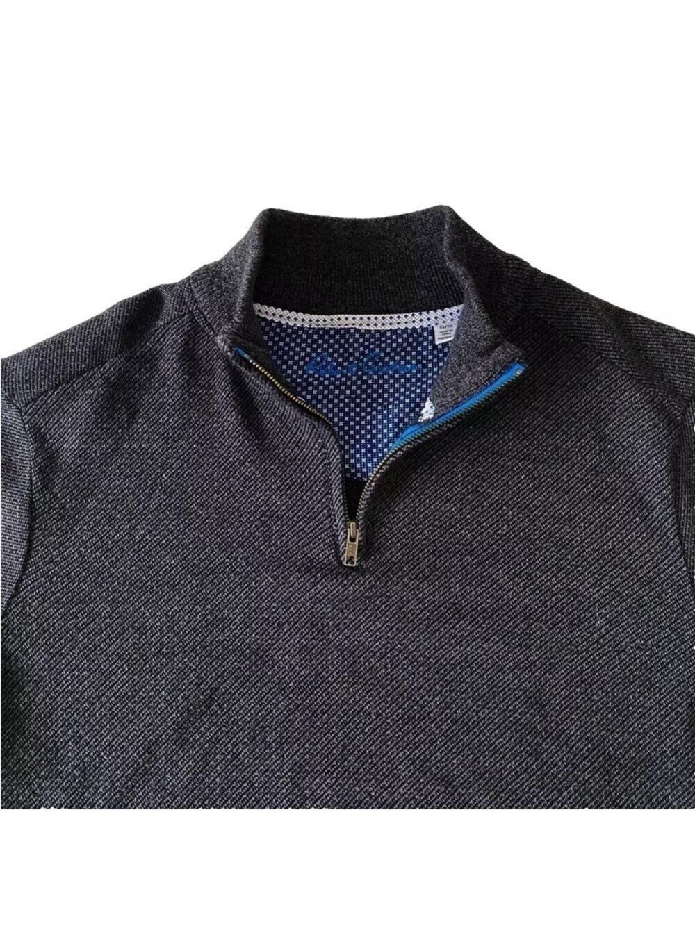 Robert Graham 1/4 Zip Pullover Sweater Men’s Sz XL Dark Gray